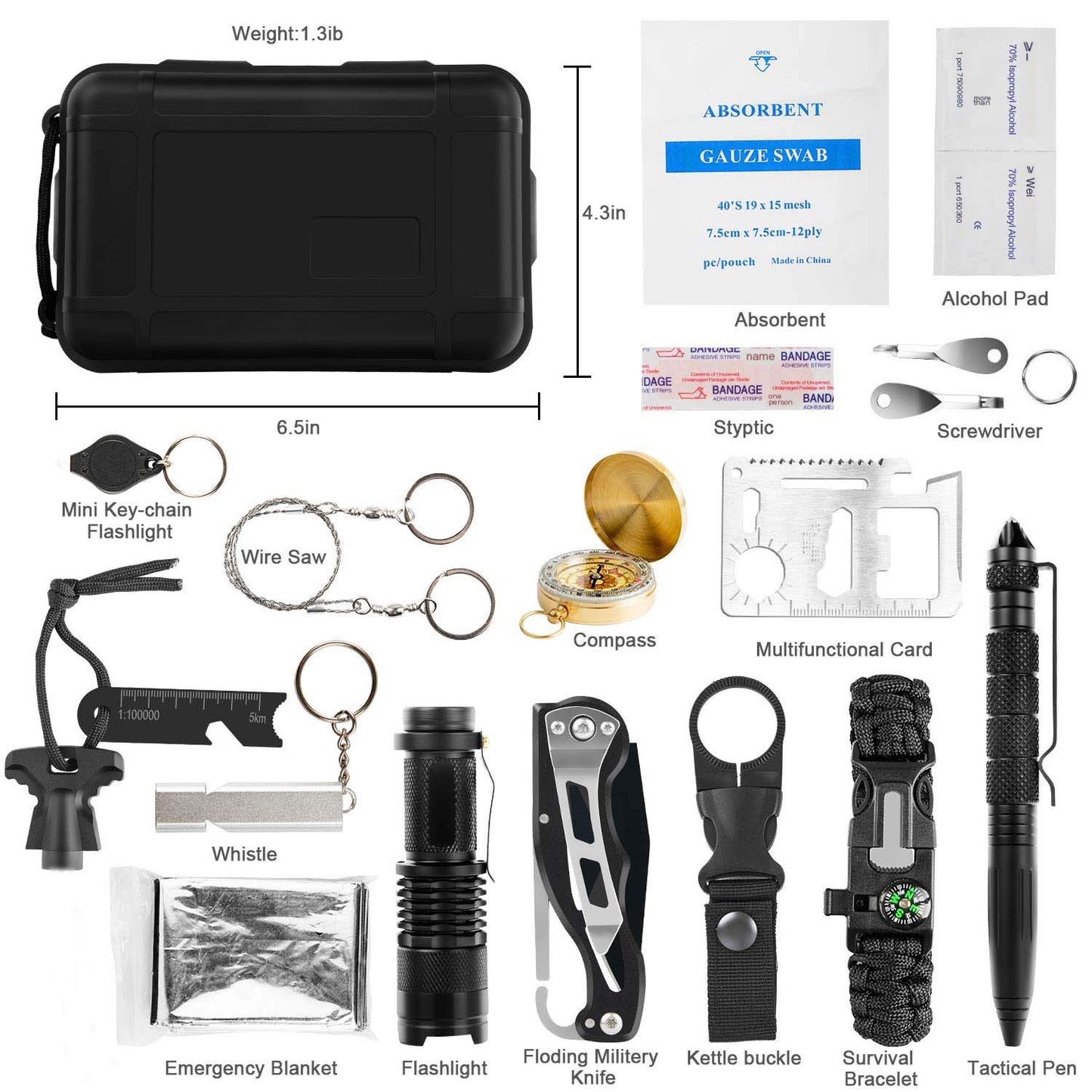 18-in-1 Tactical Survival Pen with LED Flashlight & Glass Breaker – Emergency Self Defense Tool