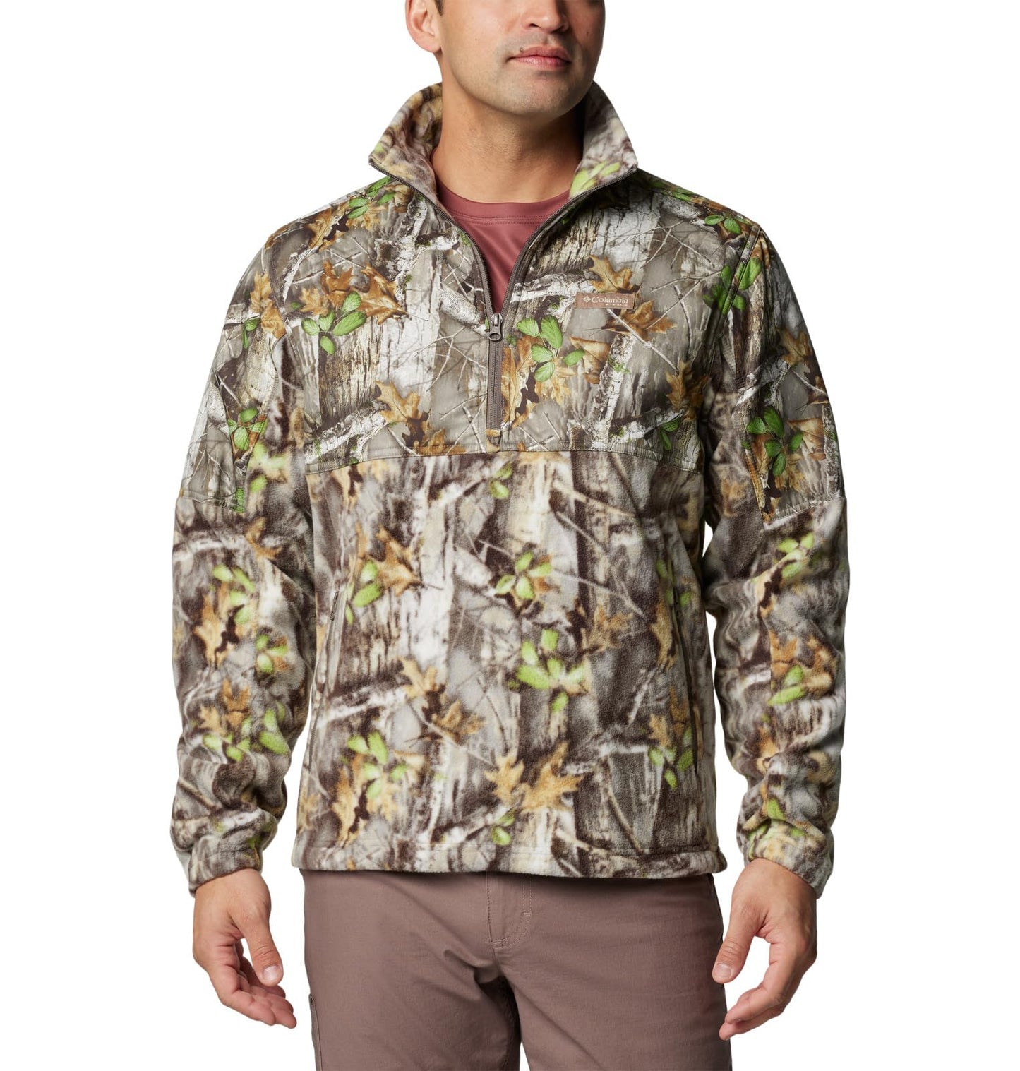 Columbia Mens PHG Fleece Overlay II 1/4 Zip Timberwoods Camo/Timberwoods Camo X-Large