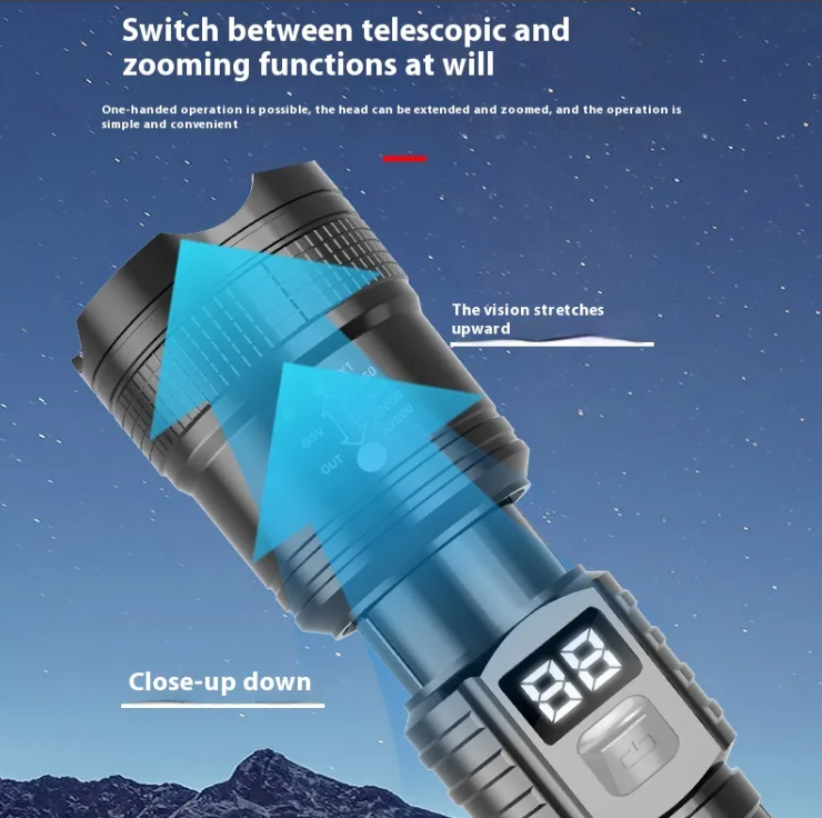 High-Power Tactical LED Flashlight – Rechargeable & Waterproof