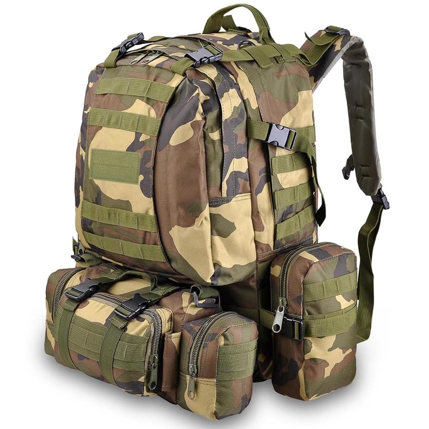 55L Tactical Backpack Camo Hiking Backpack Molle EDC Military Backpack for Men Women
