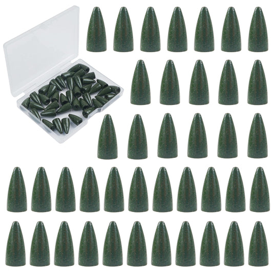 Bullet Fishing Sinker Weights40pcs Fishing Worm Weights Slip Sinkers Painted Flipping Fishing Weights for Bass Fishing Texas Rigs Saltwater Freshwater Fishing Tackle