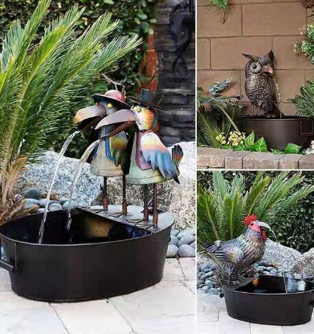 BirdArt™ Patio Fountain Sculpture for Garden Decor (One)