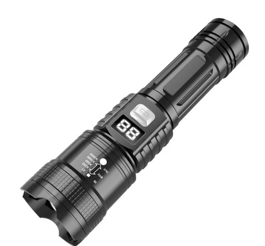 High-Power Tactical LED Flashlight – Rechargeable & Waterproof