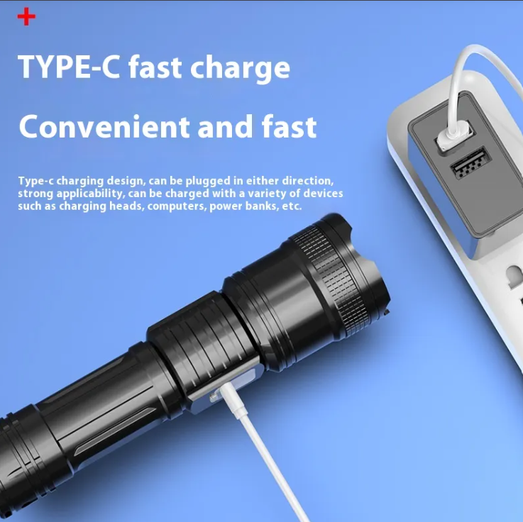 High-Power Tactical LED Flashlight – Rechargeable & Waterproof